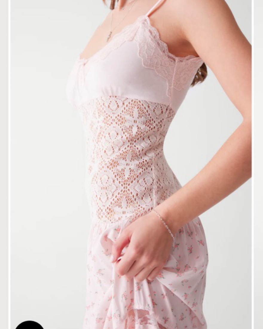 Pink Lace Frankies Bikinis Maxi Dress by Frankies Bikinis - Pickle