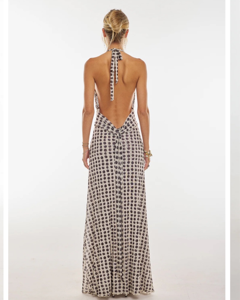 knee length dresses for ladies RESA Chelsea Mesh Halter Maxi Dress | Wild Dove Boutique main image 0