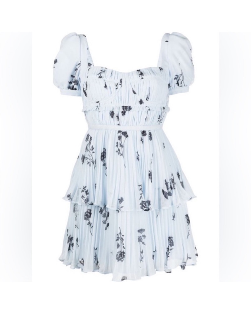 Self Portrait Blue Chiffon Tiered Dress by Self Portrait - Pickle