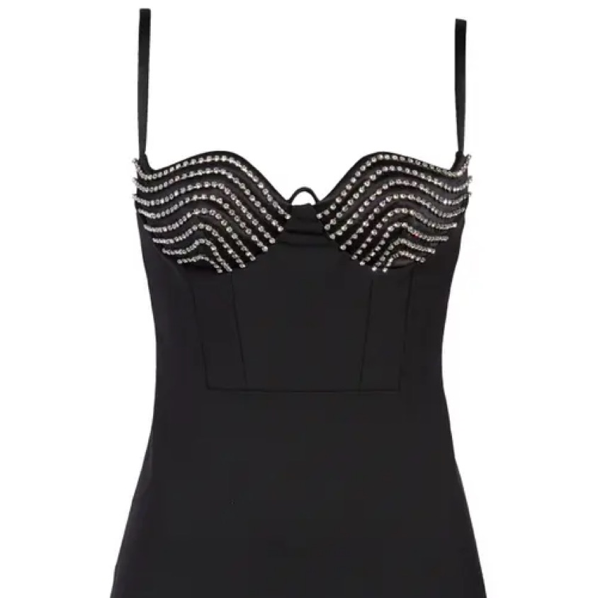 Area Crystal Cup mini Dress Wool - Image 2