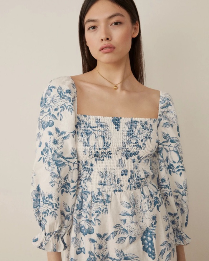 Reformation Blue & White Linen Maxi - Image 4