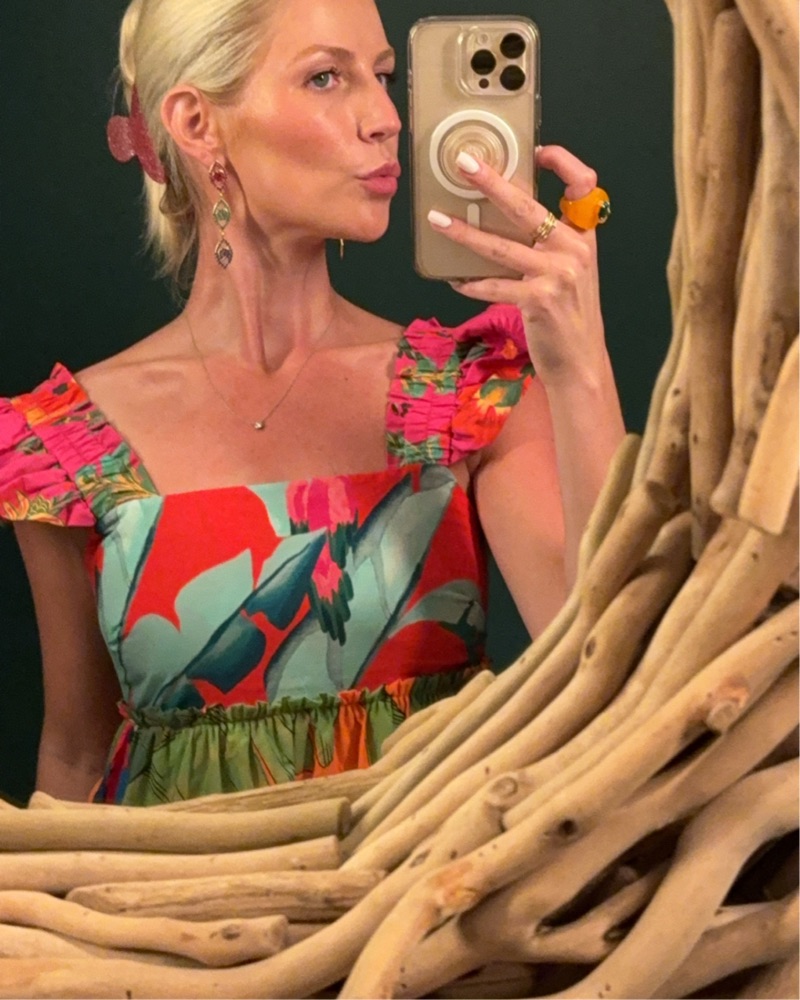 Tropical Floral Puff Sleeve Mini Dress - Image 2