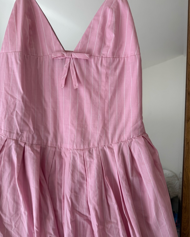 chinese dress ladies Zara Pink Tie Dye Linen Sleeveless Midi Dress
