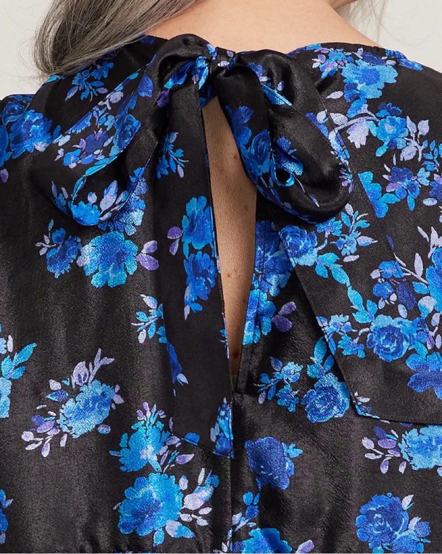 Crās CPH floral Blue & Black Midi Dress - Image 4