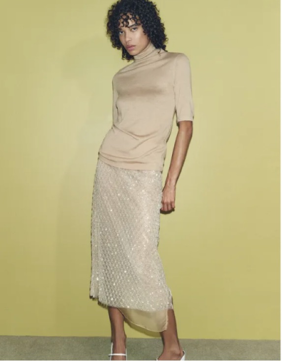 chinese dress ladies ZARA. Long sequin dress T.xs  Hibuy market