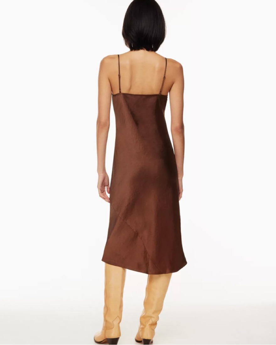 Aritzia Only Slip Brown Midi Dress by Aritzia - Pickle