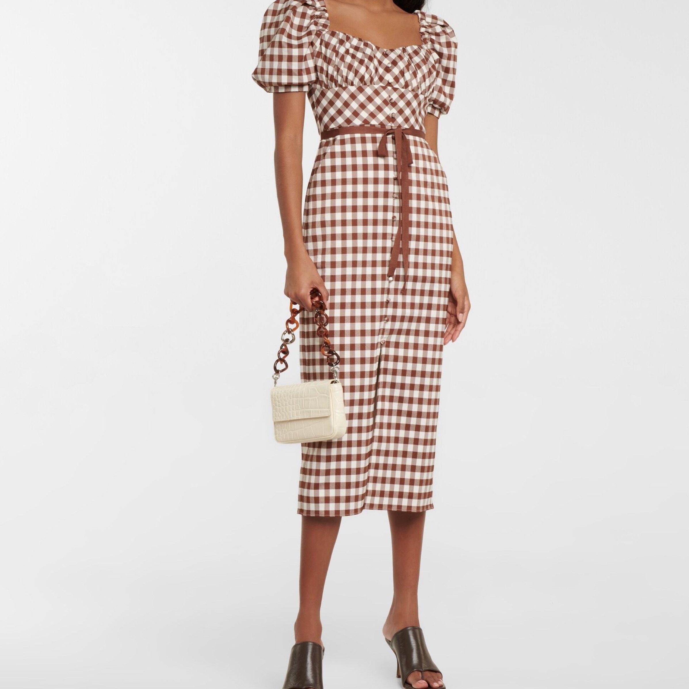 white christmas dresses Elderflower Front Pocket Maxi Dress Gingham Red L main image 0