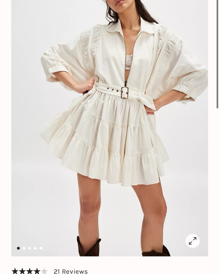 knee length dresses for ladies Free People Free-est Have A Thing For You Mini Dress – White Chocolate  Couture main image 1