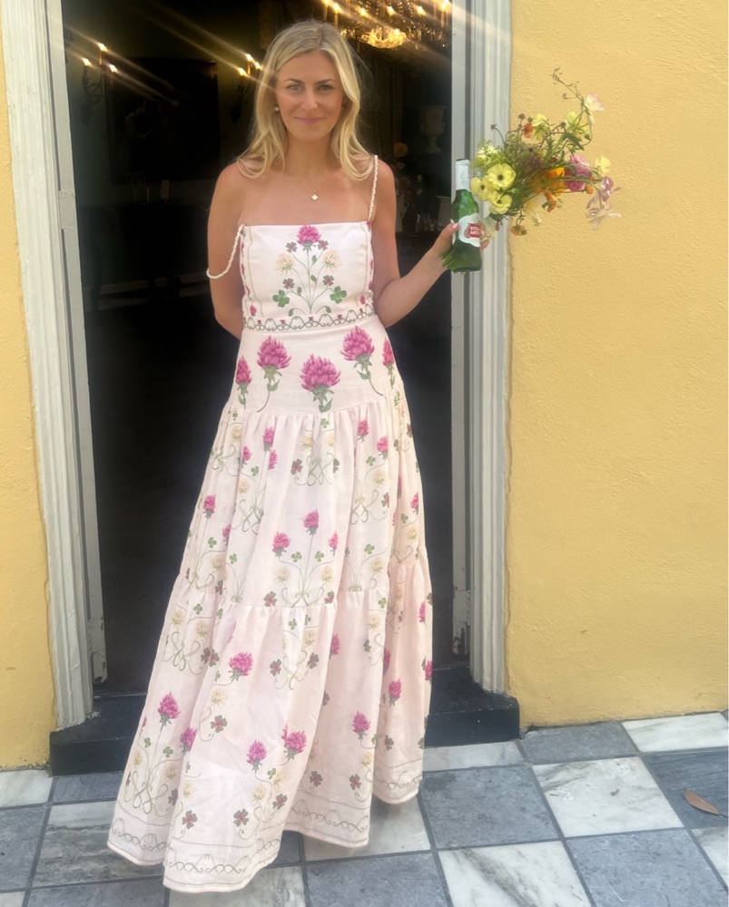 Agua Bendita Lima Trebol Maxi Pink Dress by Agua by Agua Bendita - Pickle