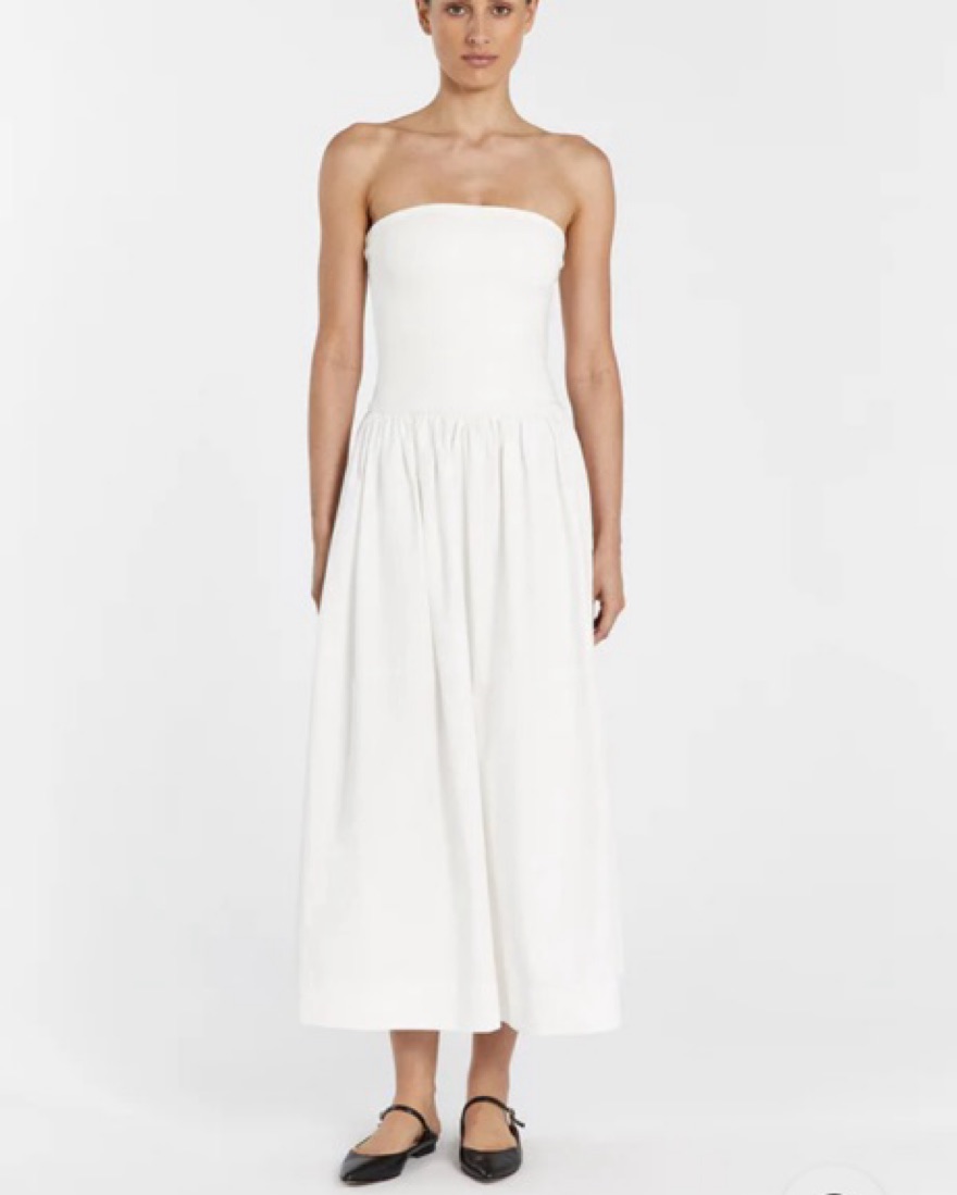 Dissh Sophie White Strapless Dress Size4 - Image 2