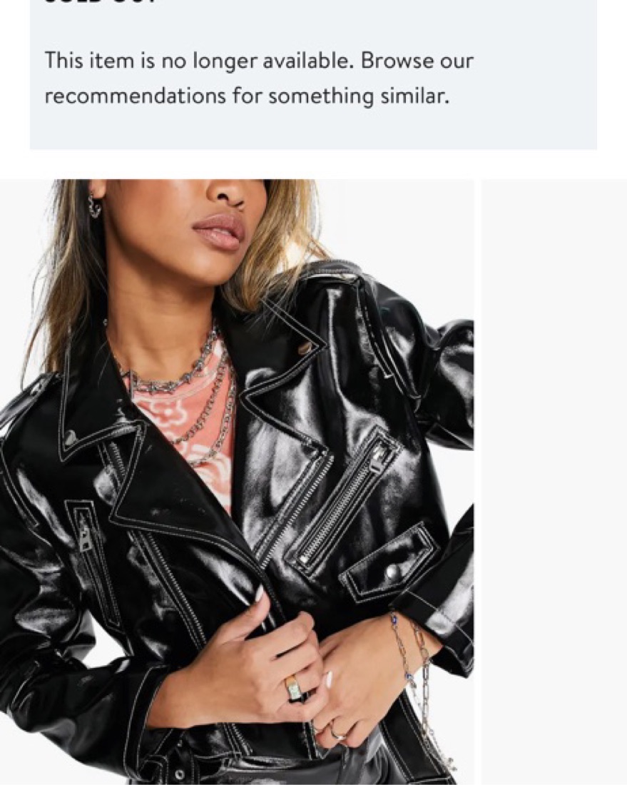 Topshop pattent Leather Biker Jacket  - Image 2