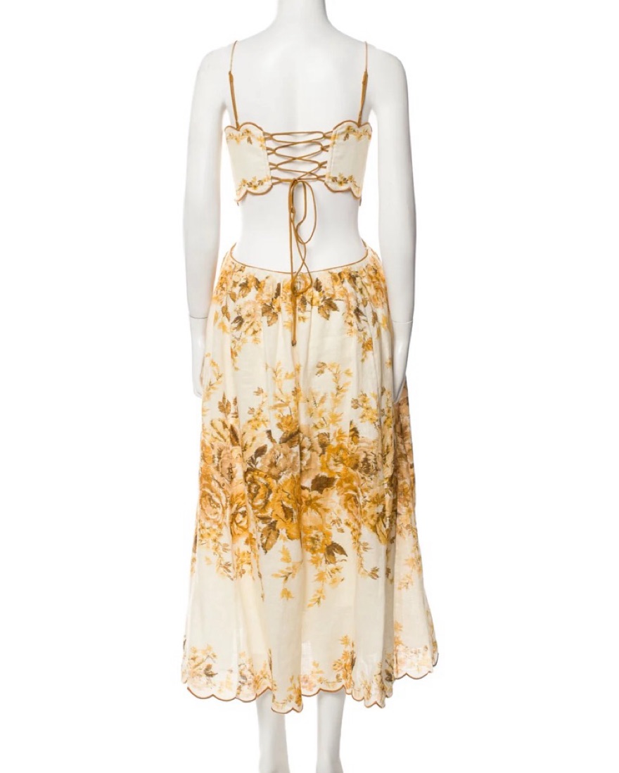 Aliane Scallop Midi Dress by Zimmermann - Pickle