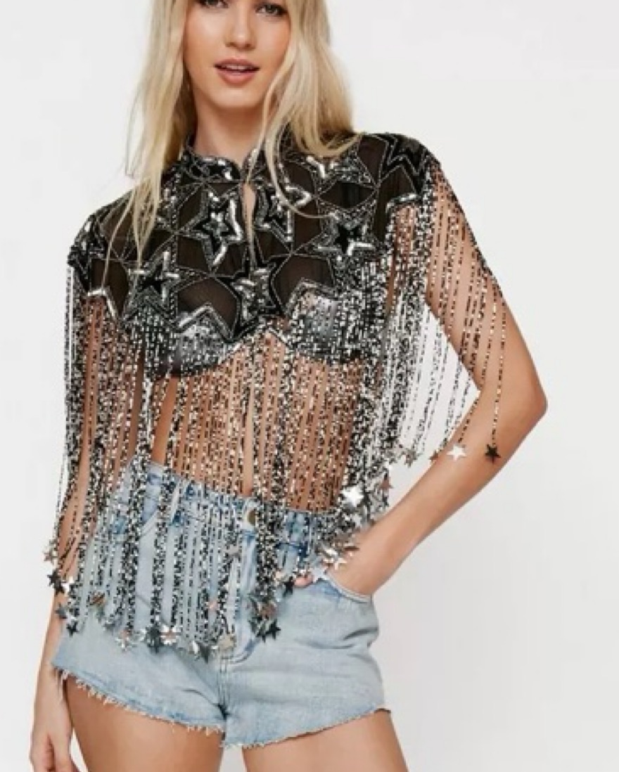 Star Beaded Tassel Cape - Image 1