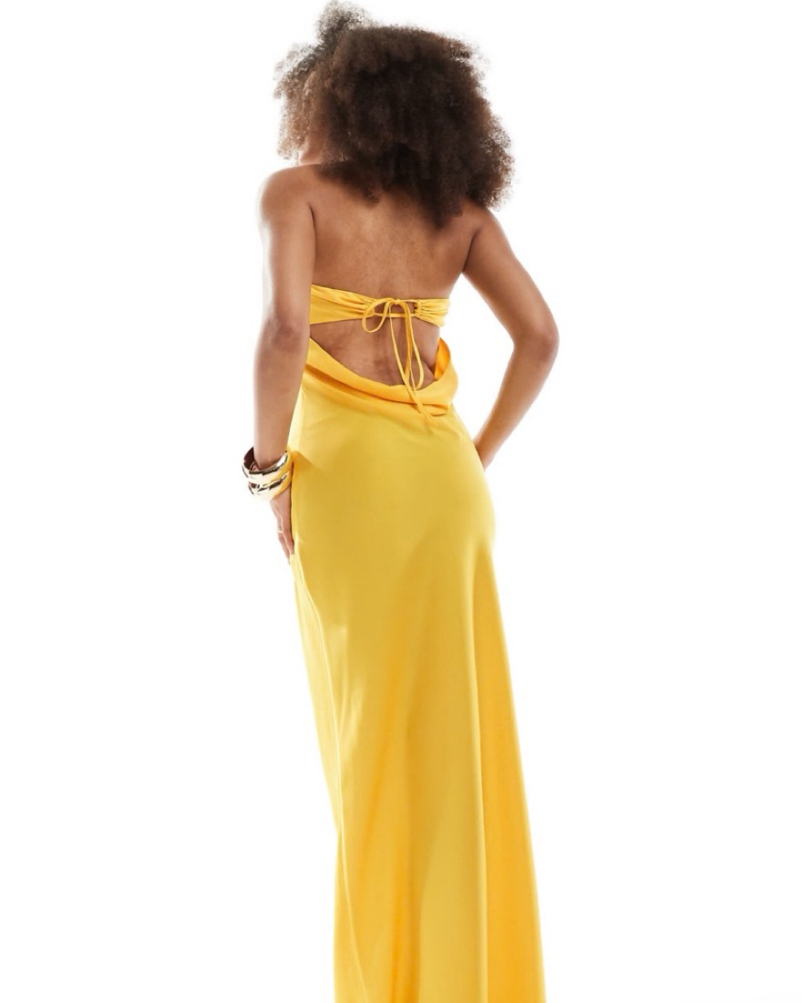 Beautiful Satin Yellow Dress by ASOS - Pickle