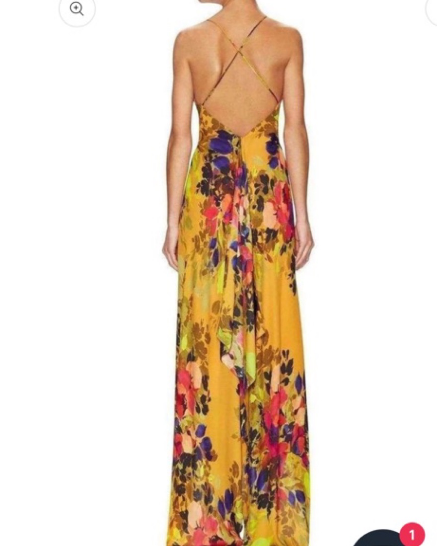 Nicole Miller Botanic Silk Maxi Dress by Nicole Miller - Pickle
