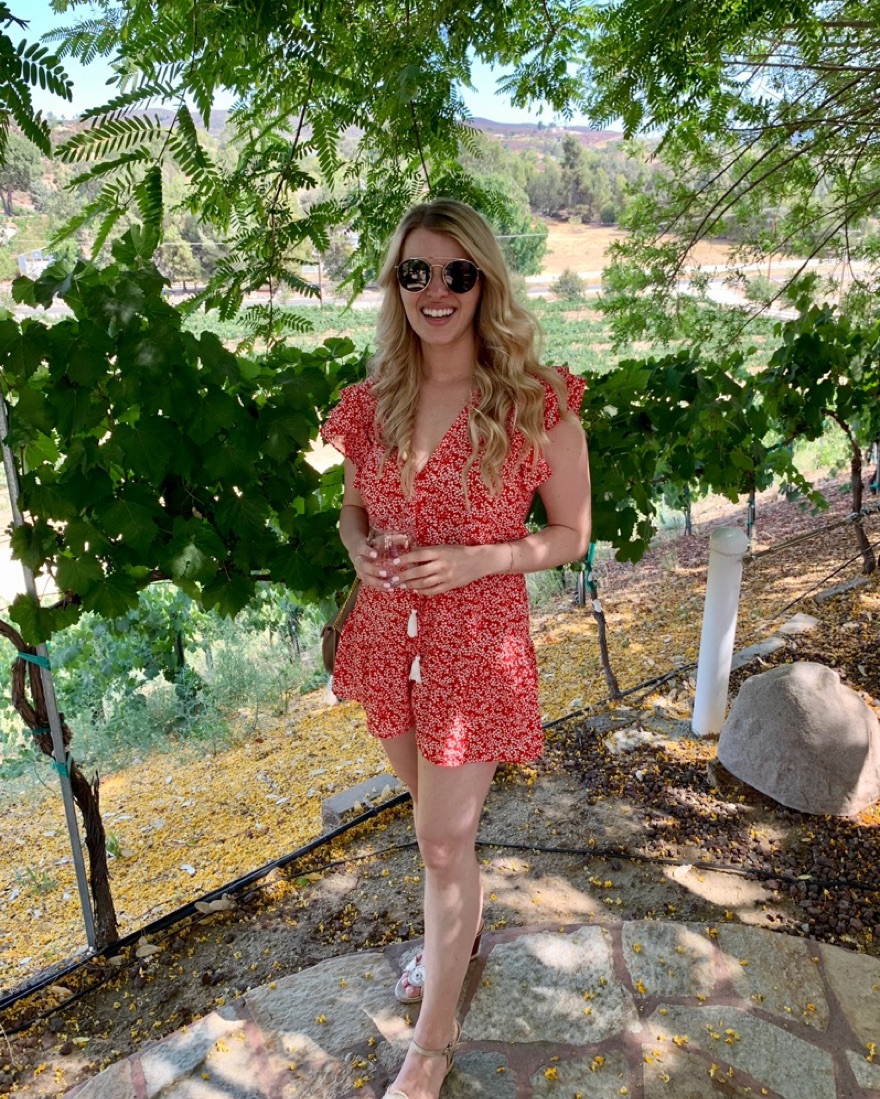 Vici Red Floral Romper - Image 1