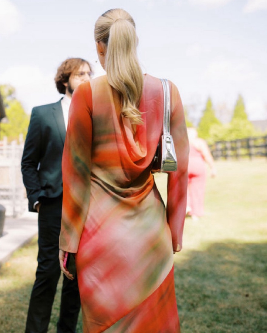 Cowl Neck Chiffon Marble Maxi Dress ASOS - Image 1