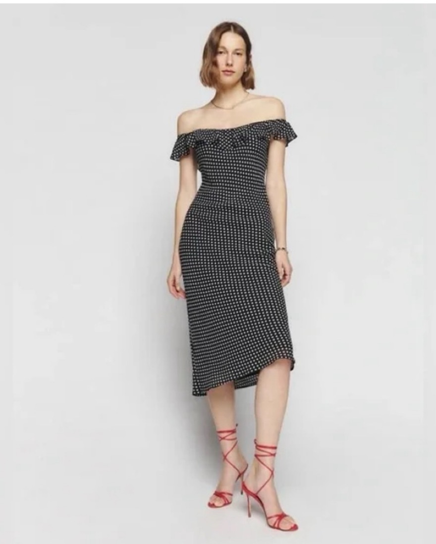 off the shoulder cut out dress Mew Mews Aries Off Shoulder Cutout Bandage Dress