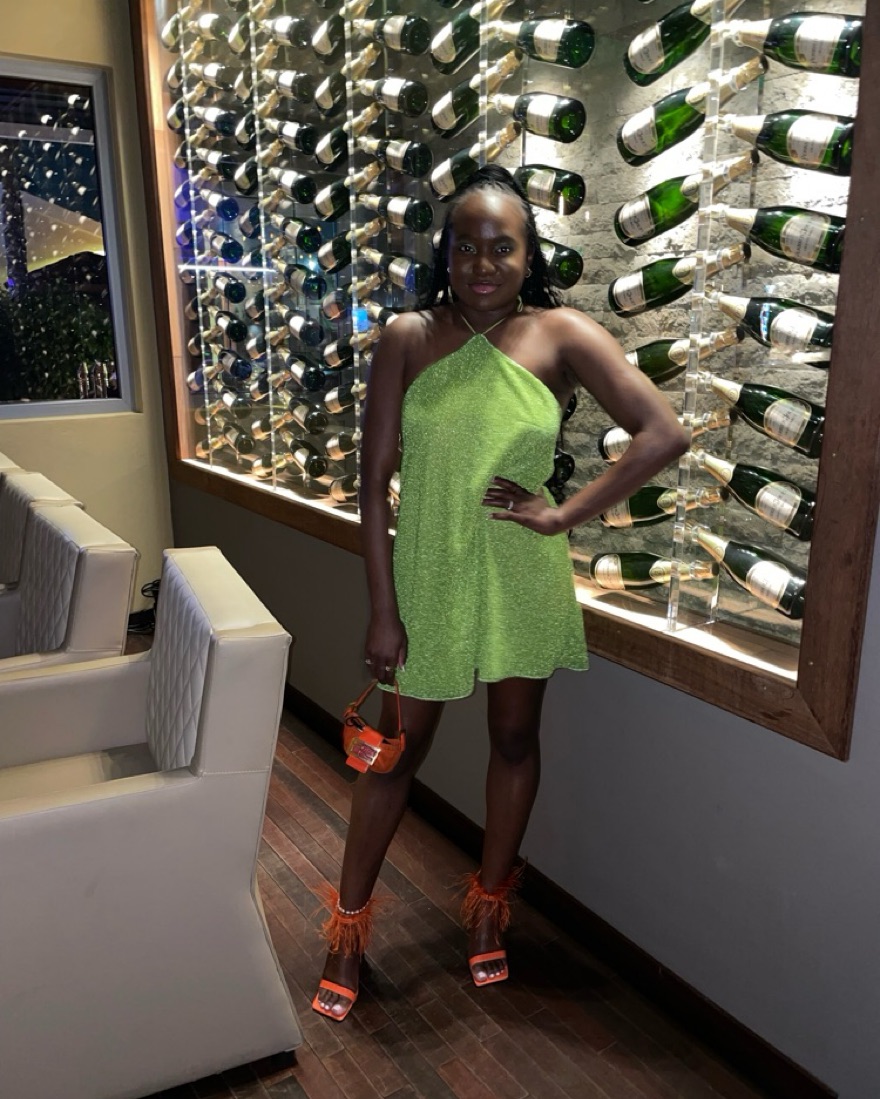 green emerald velvet dress Lumire O Gem Cut Out Dress