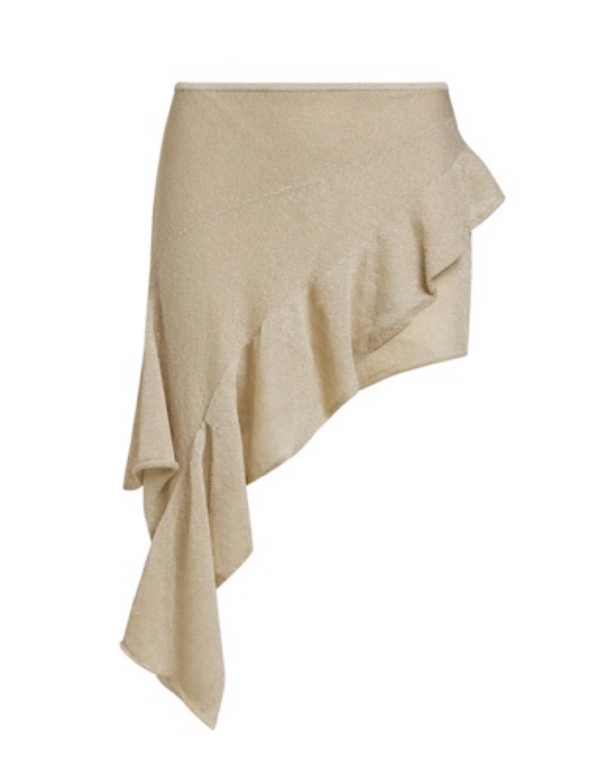 Asymmetric Ruffle Sparkle Sheer Dress - Image 4