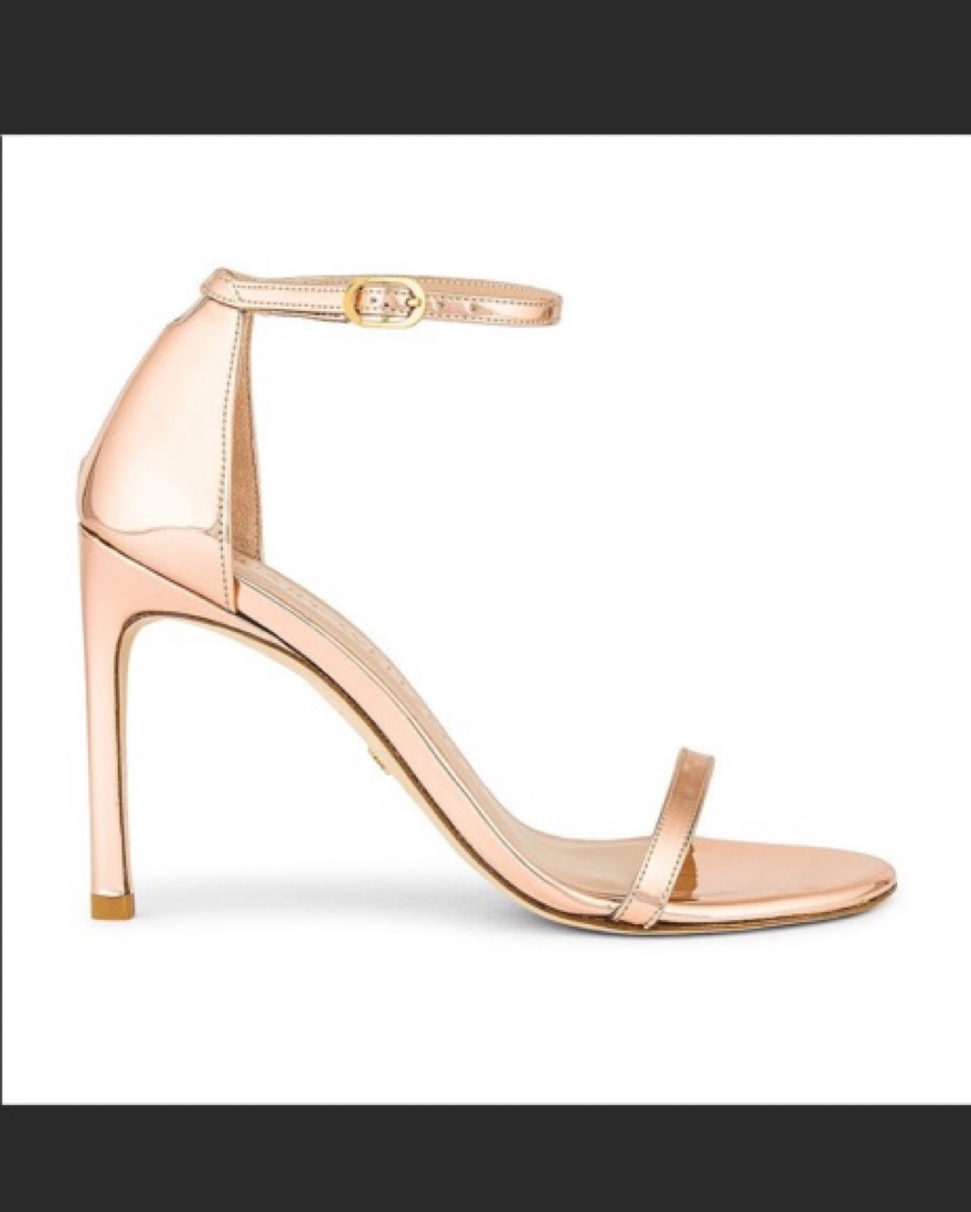 Stuart Weitzman Gold Strappy Sandals - Image 1