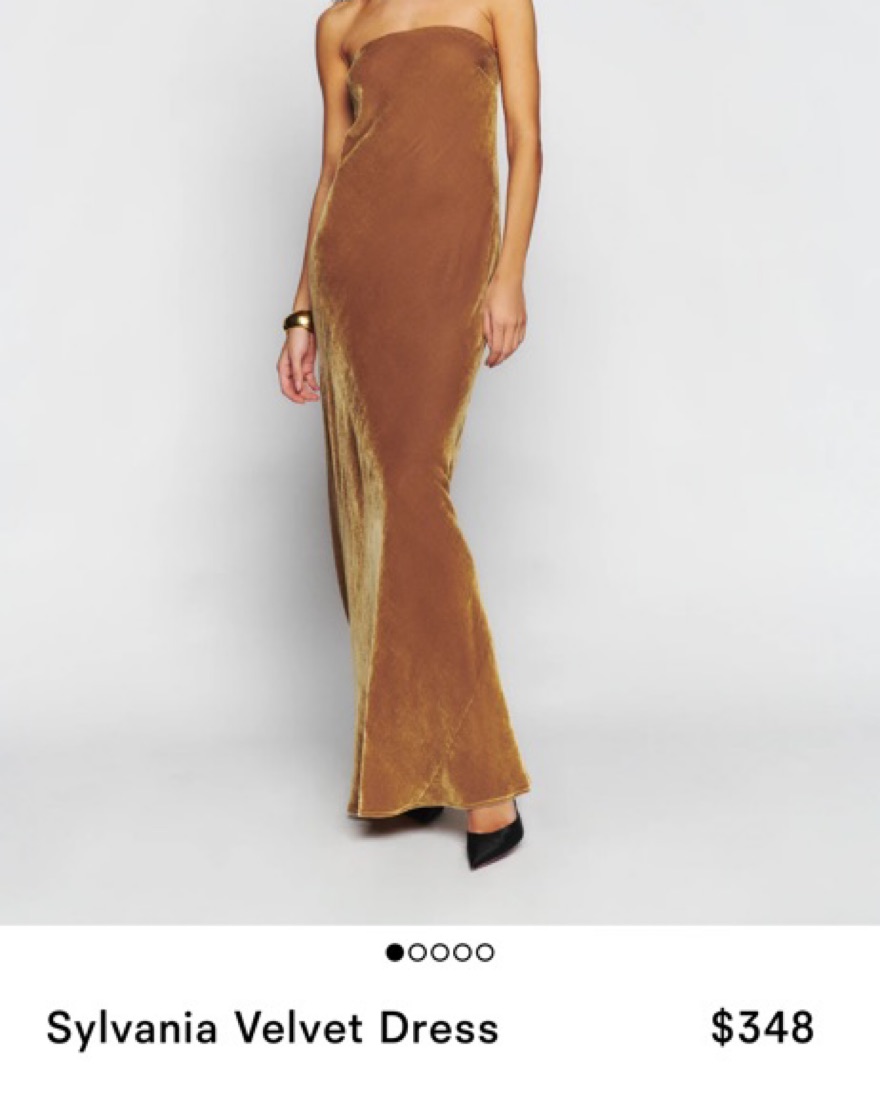 slim fit dress slacks Rent Reformation Anaiis Gold Dress – Wedding & Party Look – Versatile