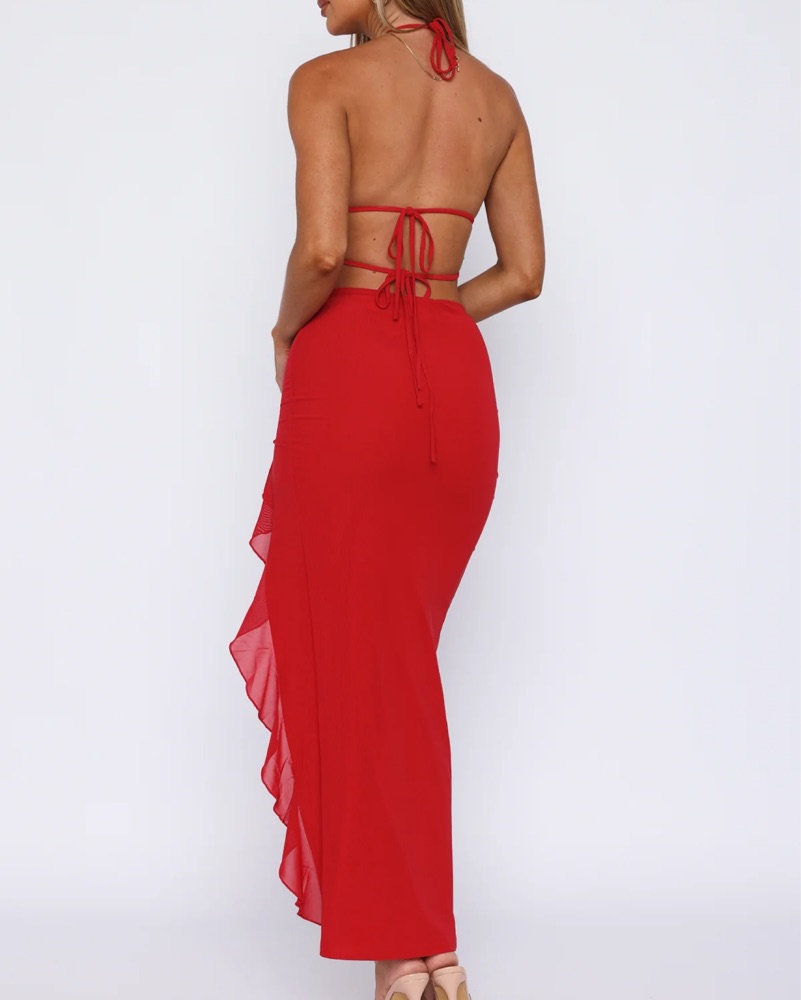white fox red maxi dress xs by White Fox Boutique - Pickle