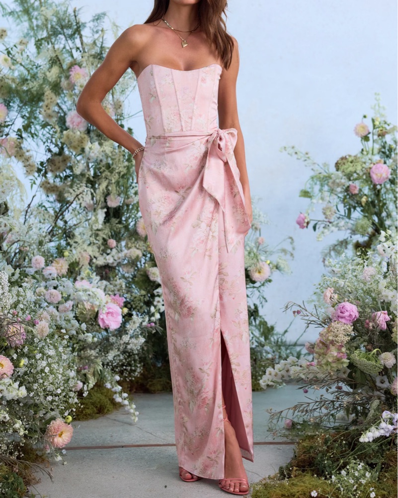 open lace back dress The Scarlette Dress in Pink Peony Print 14 / Pink Peony Print