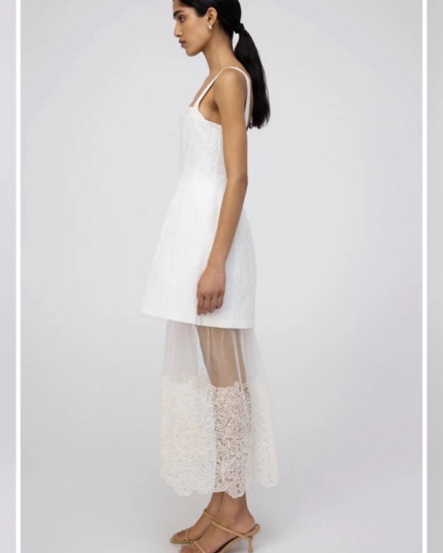 chinese dress ladies Annalise Cotton Lace Midi Dress – SIMKHAI main image 1