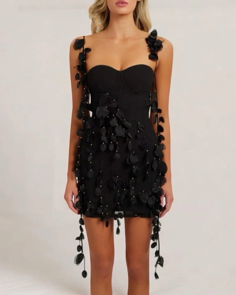 Black Petal Mini Dress by Heiress Beverly Hills - Pickle 