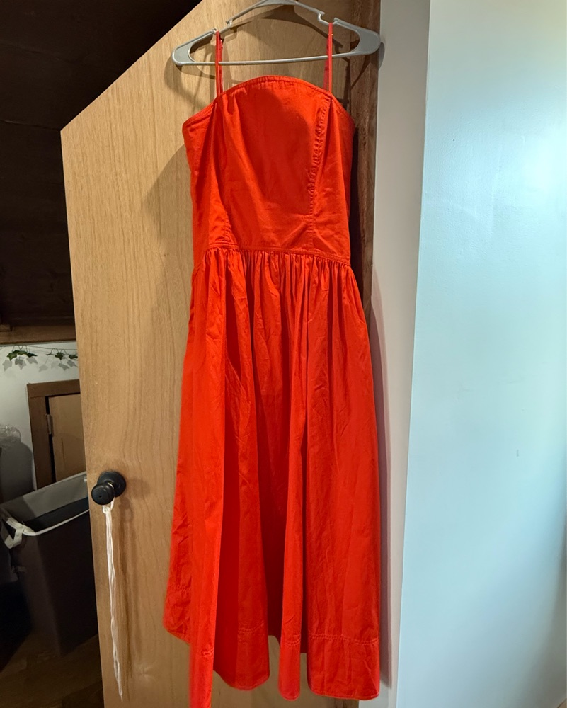 fitted lace wedding dress Madewell Size 4 Red, Pink, & White Cotton & Viscose Elastic Floral Pri —  Labels Resale Boutique