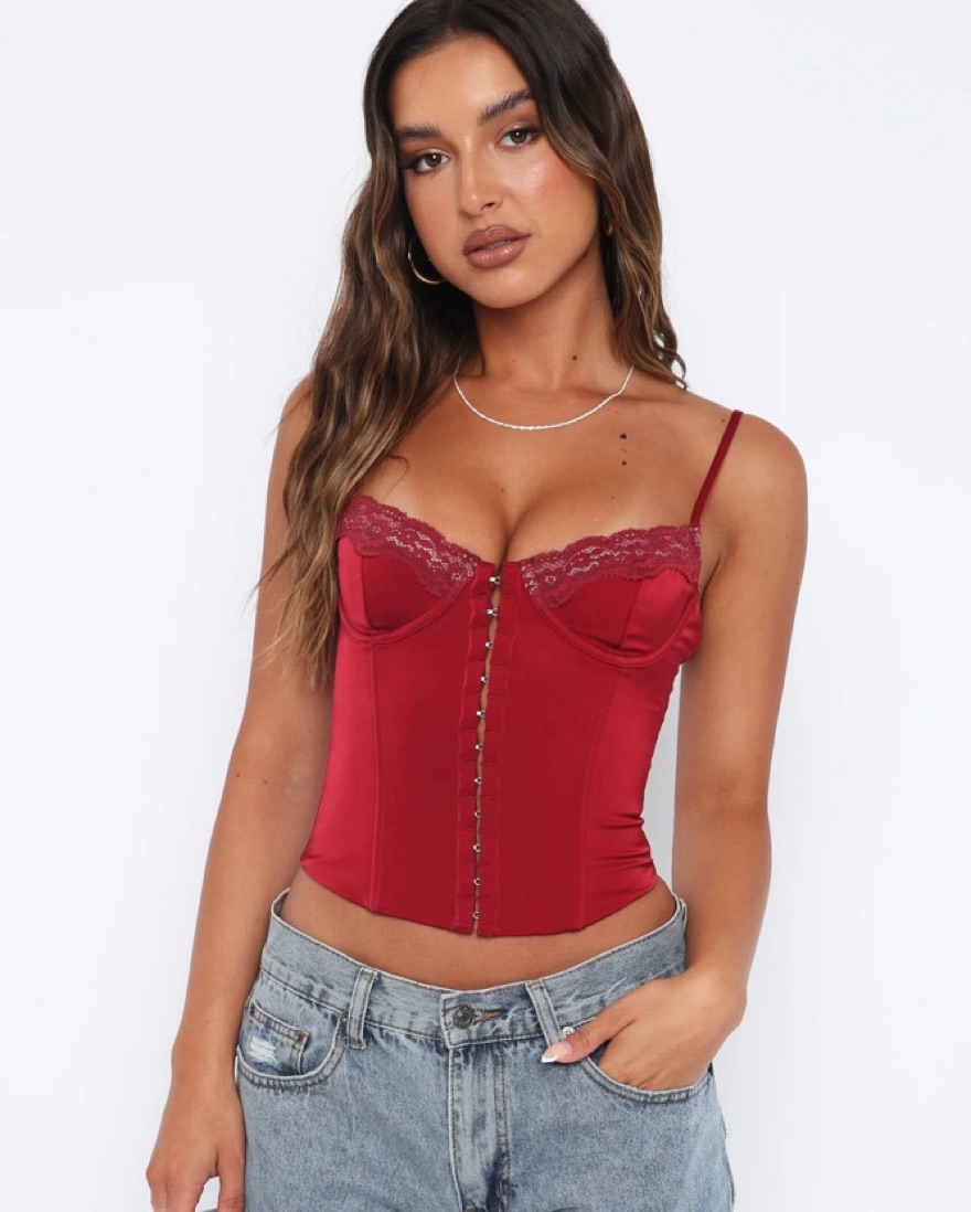 sexy Red Bustier Corset - Image 1