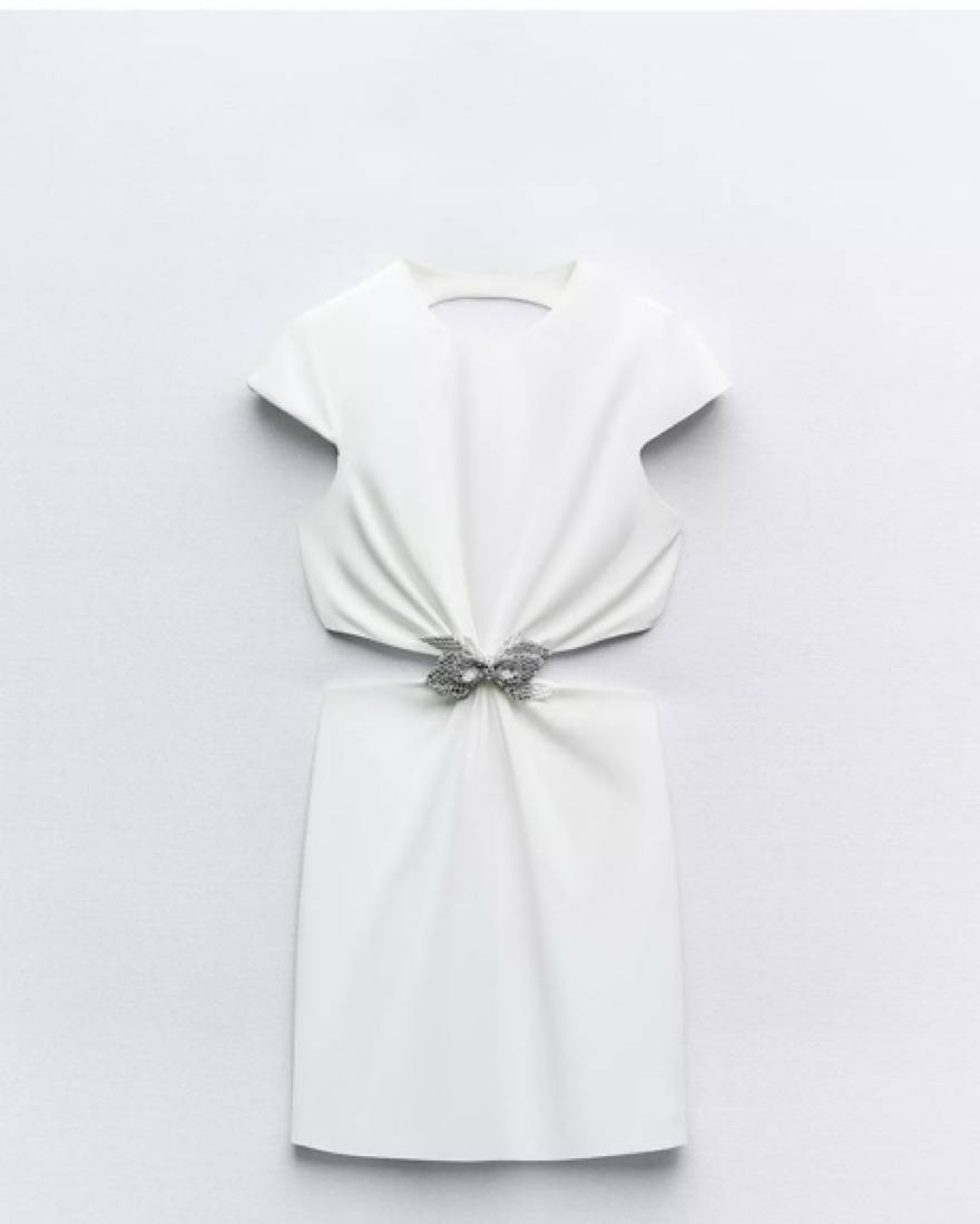 zara white dress with black bows Women's Short Dress Fine Wool Black Arianne main image 1