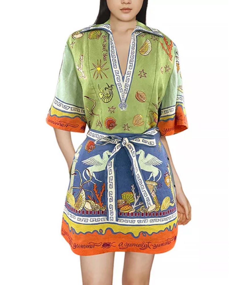 knee length dresses for ladies SURREALIST SUMMER MINI SHIRTDRESS main image 1