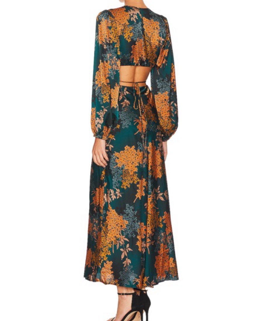 ASTR The Label Green & Rust Floral Dress by Astr The Label - Pickle
