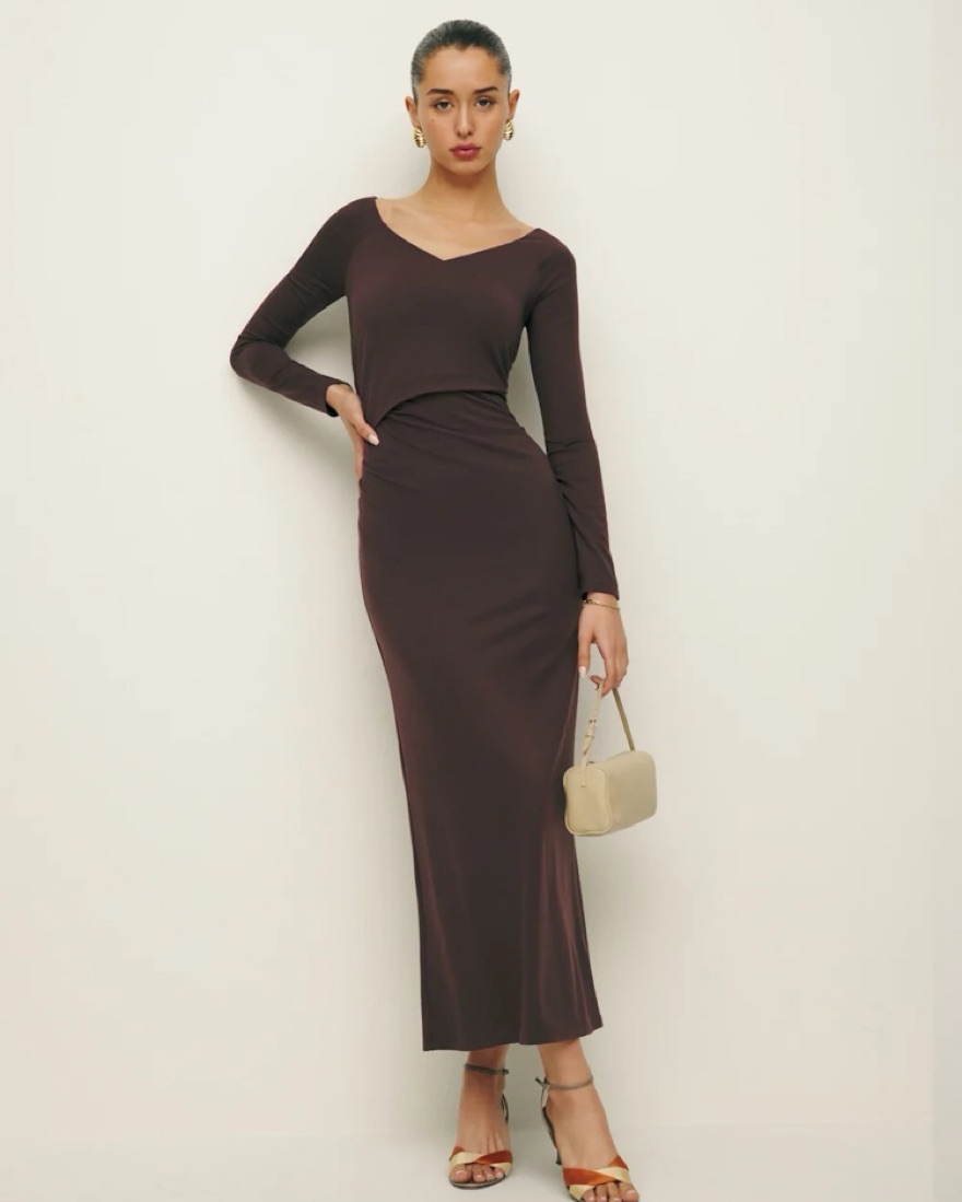 Reformation Brown Santana Knit Dress by Reformation - Pickle