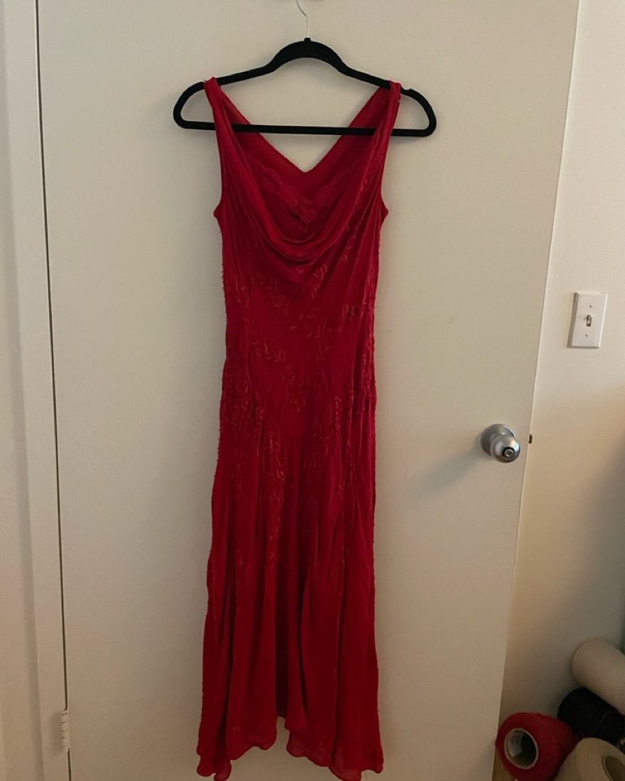 Vintage Beaded Red Slip Dress - Image 6