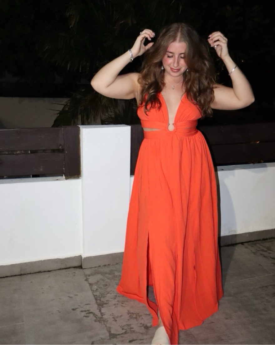 Radiant Orange/Red Maxi Dress by AIEBO from Amazon - Pickle