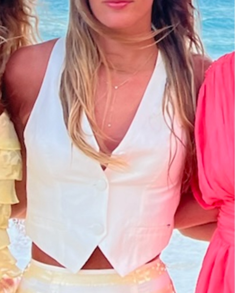 White Linen Backless Summer Top - Image 3