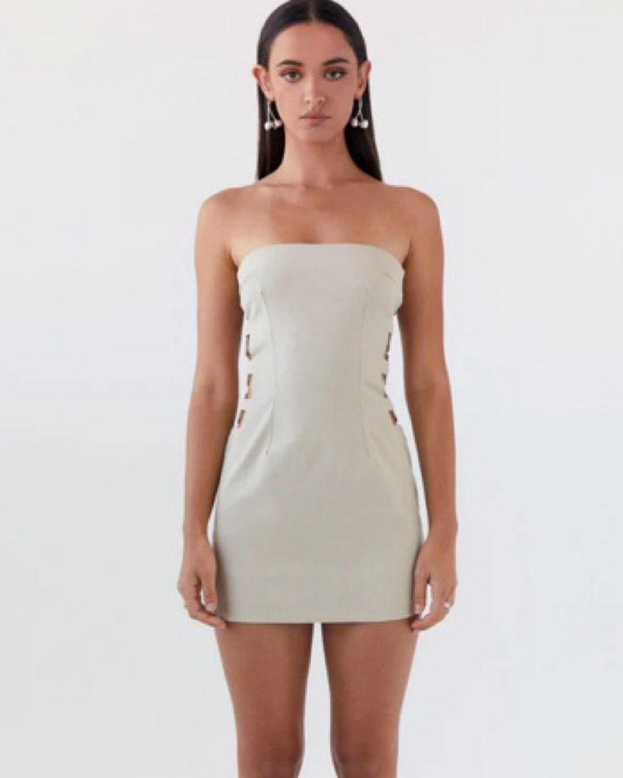 Peppermayo Strapless Mini Dress Beige by Peppermayo - Pickle