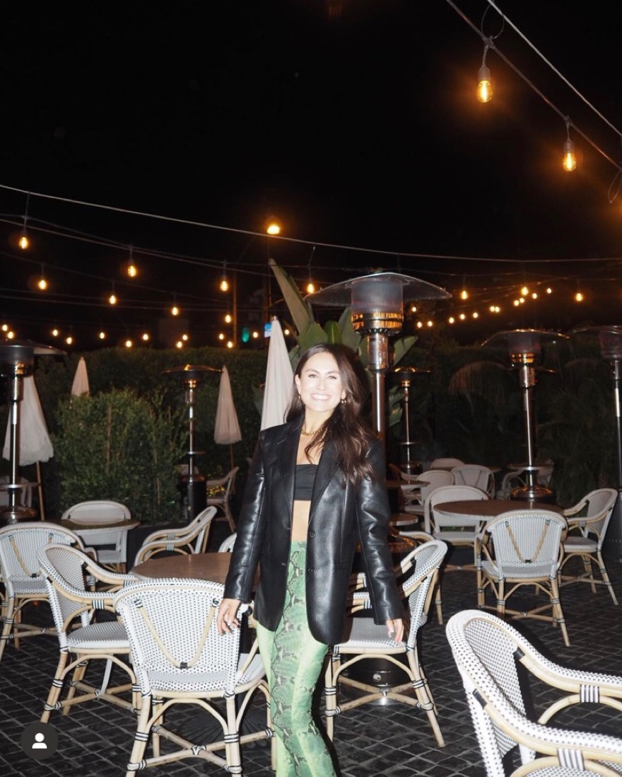 Cult Gaia Snakeskin Pants Green & Black - Image 3