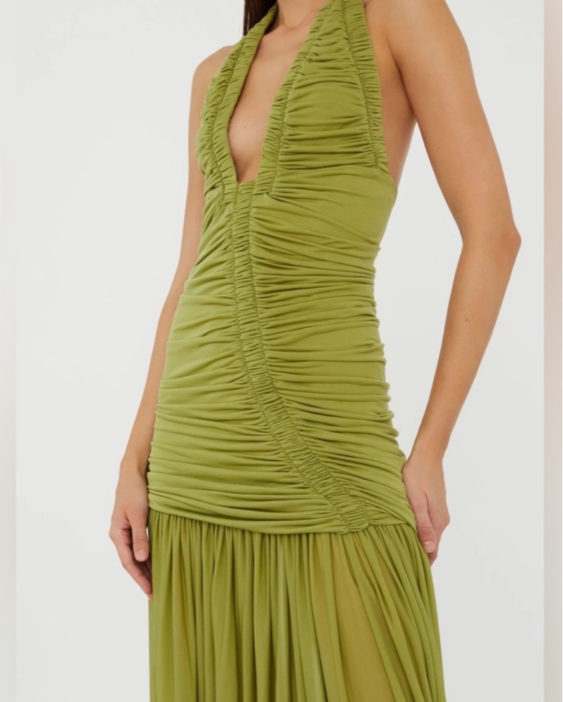 Christopher Esber Orion Gown In Green by Christopher Esber - Pickle