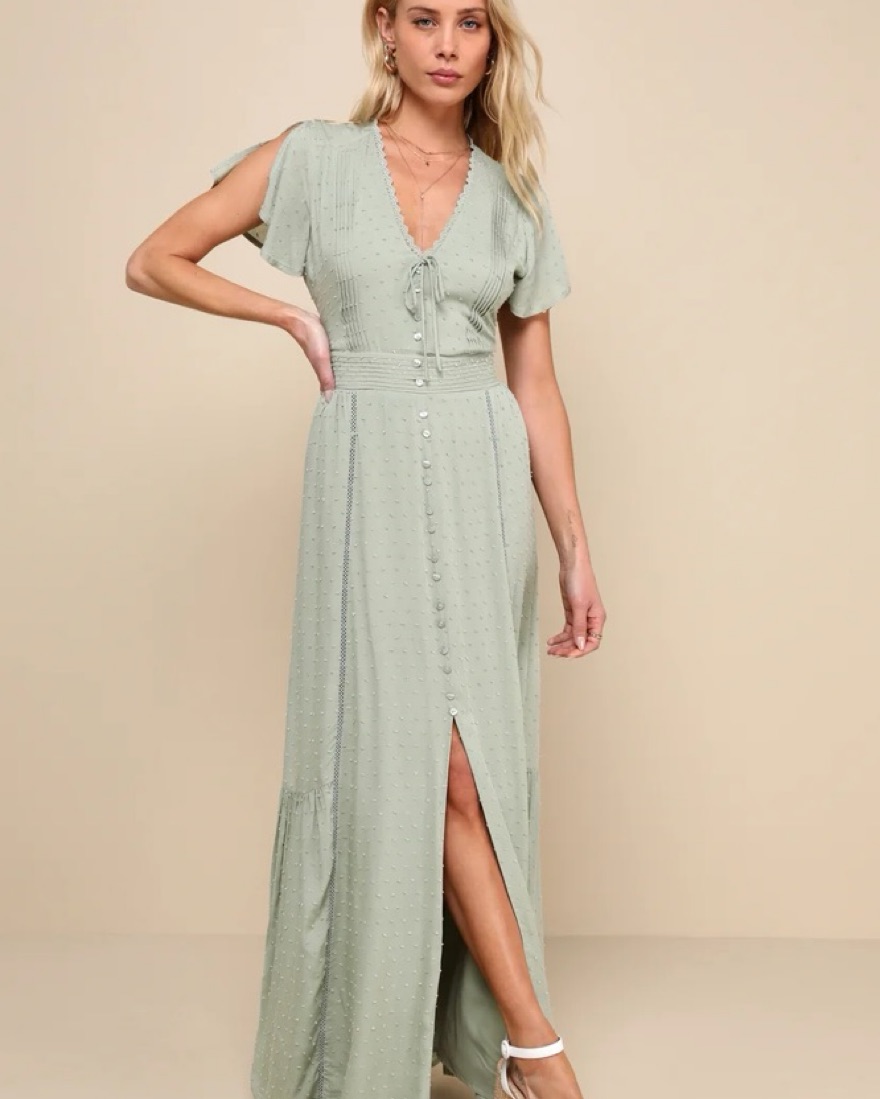 Lulus Sage Green Maxi Dress by Lulus - Pickle