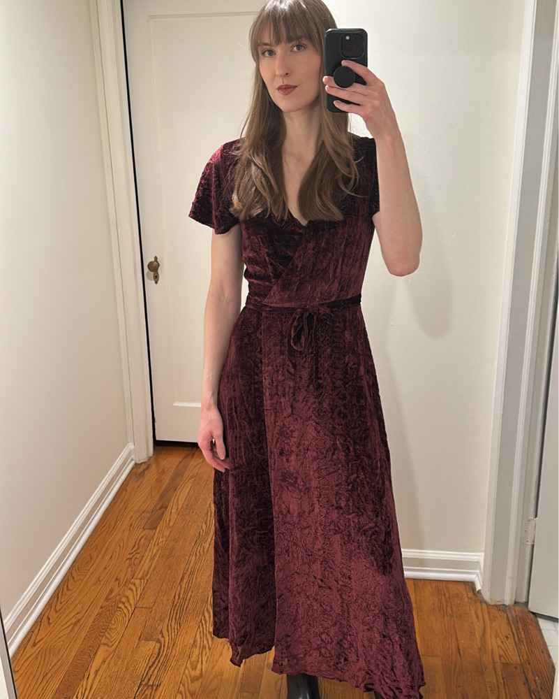 Ralph Lauren Silk Velvet Burnout Dress by Ralph Lauren - Pickle