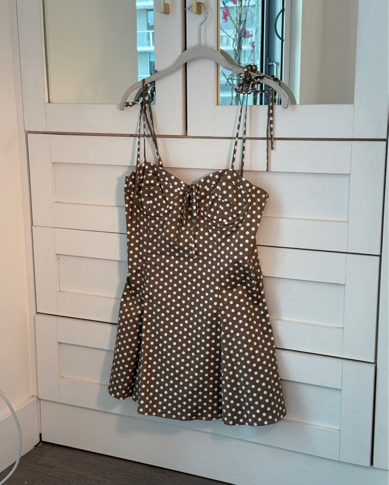 majorelle brown polka dot dress Arella Maxi Dress Brown Polka Dot Collection