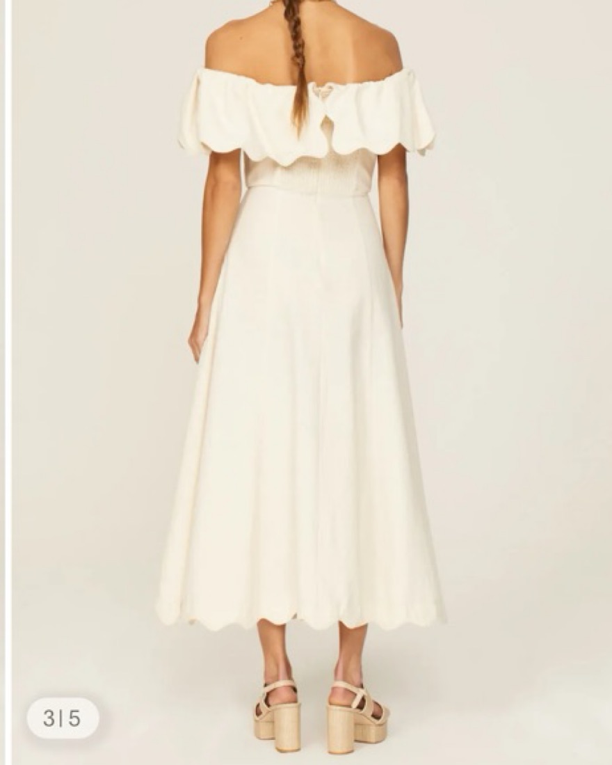 chinese dress ladies Off-Shoulder Linen Dress with Tie L / White / 04550