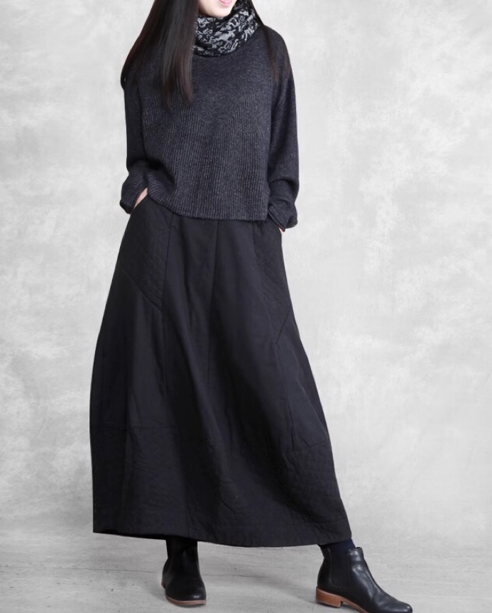 Solid color cotton cocoon skirt - Image 2