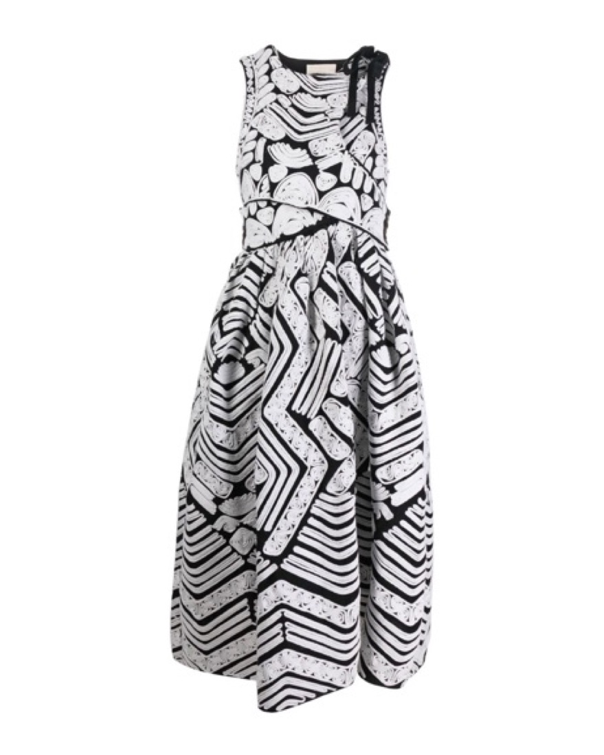 ulla johnson black and white dress Sun Strider Milo Dress - Black main image 1