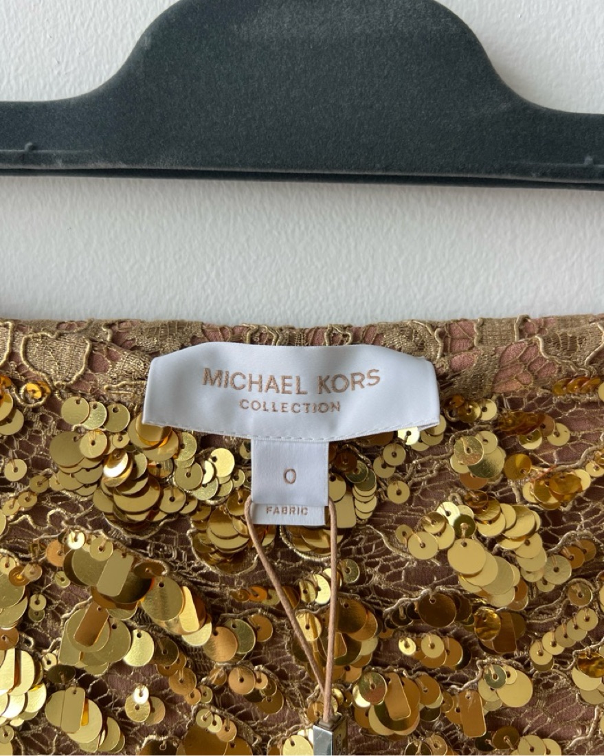 Michael Kors Gold Sequin Skirt by Michael Kors - Pickle