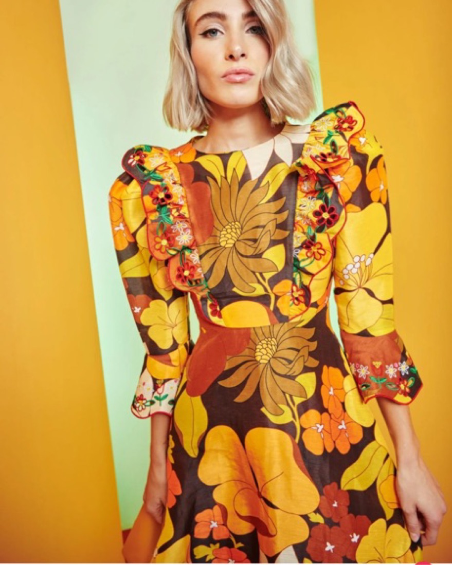 Celia B Bronze Retro Floral Midi Dress by Celia B - Pickle